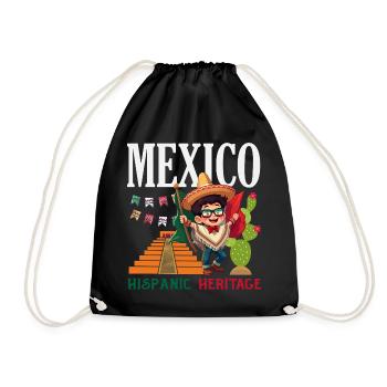 Mexico Pride & Home Mexican Mexico Flag - Drawstring Bag - black - Front