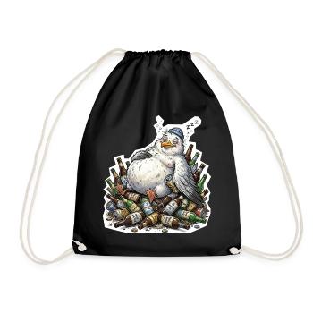 Drunk Seagull Beer - Drawstring Bag - black - Front