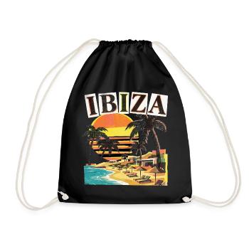 Ibiza Urlaub - Turnbeutel - Schwarz - Vorne