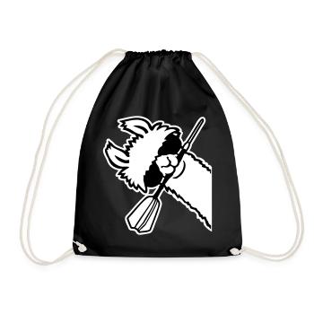 Cooles Lama Kopf Sonnenbrille Dartpfeil Maul Seite - Turnbeutel - Schwarz - Vorne