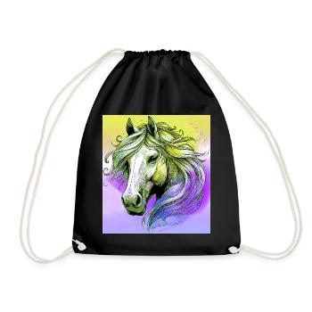 horse - Drawstring Bag - black - Front
