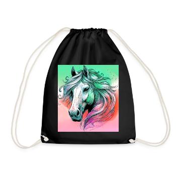 horse - Drawstring Bag - black - Front