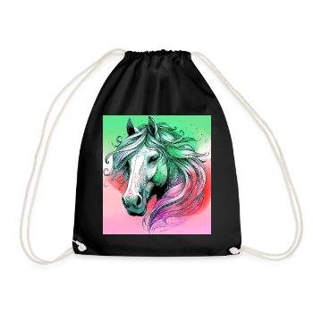 horse - Drawstring Bag - black - Front