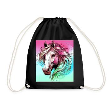 horse - Drawstring Bag - black - Front