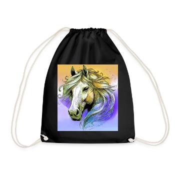 horse - Drawstring Bag - black - Front