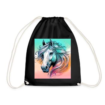 horse - Drawstring Bag - black - Front