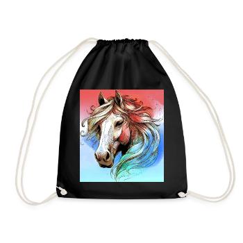 horse - Drawstring Bag - black - Front