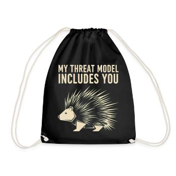 My Threat Model Includes You – Stachelschwein - Turnbeutel - Schwarz - Vorne