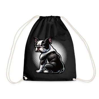 Boston Terrier Boston Terrier Owner Bostie - Drawstring Bag - black - Front