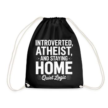 Introverti, athée, t-shirt casanier - Sac de sport léger - noir - Devant