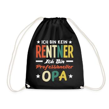 Professioneller Opa Rentner - Turnbeutel - Schwarz - Vorne