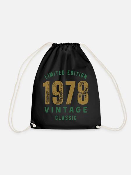 Limited Edition 1978 Vintage Classic Geburtstagsjahr - Turnbeutel - Schwarz