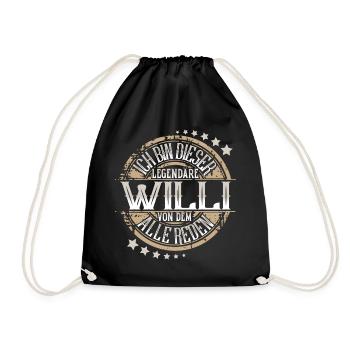 Willi - Turnbeutel - Schwarz - Vorne