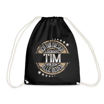 Tim - Turnbeutel - Schwarz - Vorne