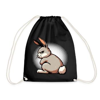 Kaninchen Hase Hasen langohr Klopfer Rammler - Turnbeutel - Schwarz - Vorne