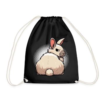 Kaninchen Hase Hasen langohr Klopfer Rammler - Turnbeutel - Schwarz - Vorne