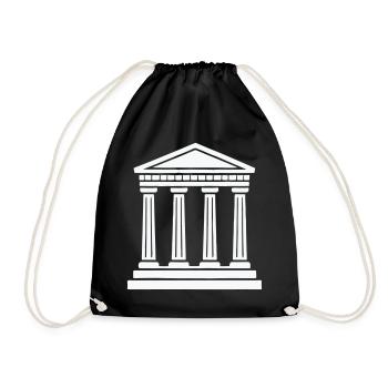Classic Temple Pillars Silhouette - Drawstring Bag - black - Front