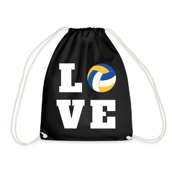 Volleyball Love Gift for Player Mom Coach - Drawstring Bag - black - Front