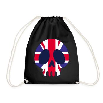 Britischer Schädel - Turnbeutel - Schwarz - Vorne