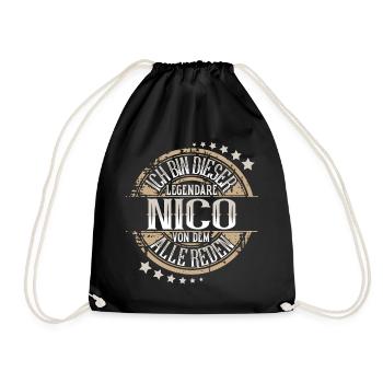 Nico - Turnbeutel - Schwarz - Vorne