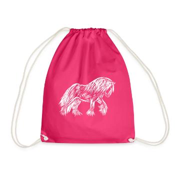 Pferd - Turnbeutel - Fuchsia - Vorne