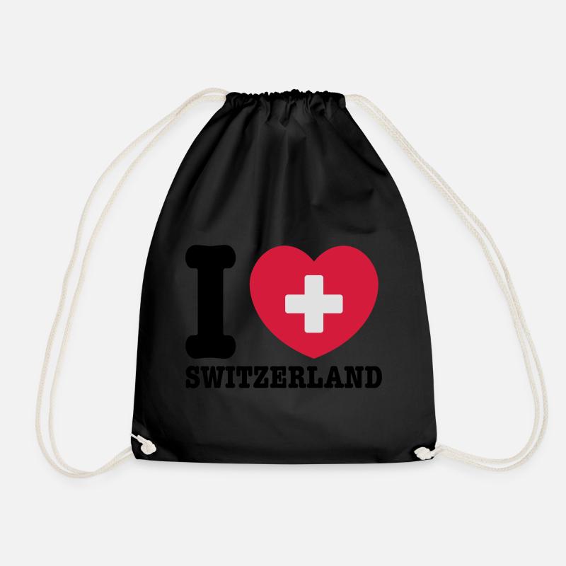 Schweiz - Turnbeutel - Schwarz