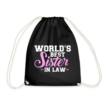 sister in law - Drawstring Bag - black - Front