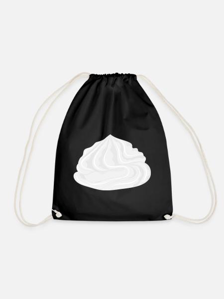 schneeweiße leckere Sahnehaube zum Garnieren - Turnbeutel - Schwarz