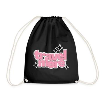 Pink Travel More - Turnbeutel - Schwarz - Vorne