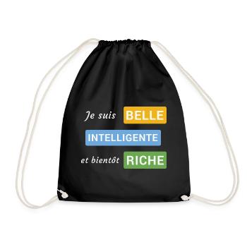 Je suis belle, intelligente et bientôt riche - Sac de sport léger - noir - Devant