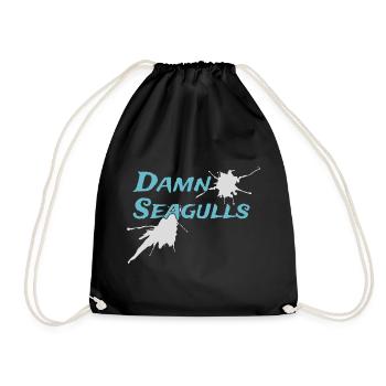 Damn Seagulls Funny Sailor Captain Saying - Drawstring Bag - black - Front