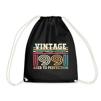 Septembre Né 1991 31ème anniversaire Cadeau - Sac de sport léger - noir - Devant
