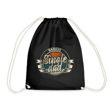 Single Father Papa Gift - Drawstring Bag - black - Front