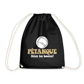 3 Boulekugeln für Bouler Boulekugel Petanque Boule - Turnbeutel - Schwarz - Vorne