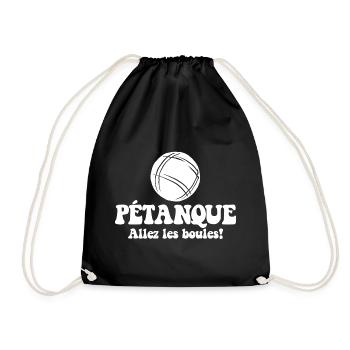 3 Boulekugeln für Bouler Boulekugel Petanque Boule - Turnbeutel - Schwarz - Vorne