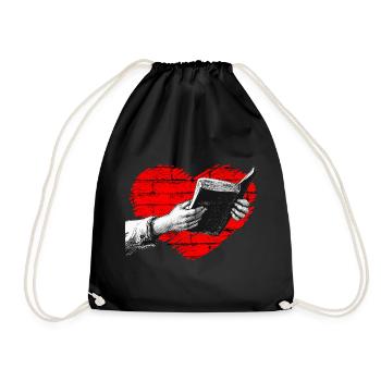 Lire des livres cœurs - Sac de sport léger - noir - Devant