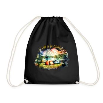 Zelten Life is too short for wait... - Drawstring Bag - black - Front