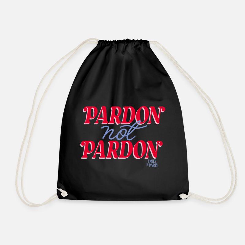 Emily In Paris Pardon Not Pardon Ecriture rouge - Sac de sport léger - noir