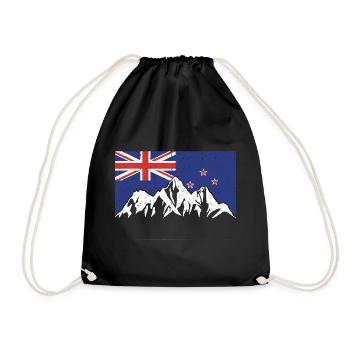 Montagnes de Nouvelle-Zélande - Sac de sport léger - noir - Devant