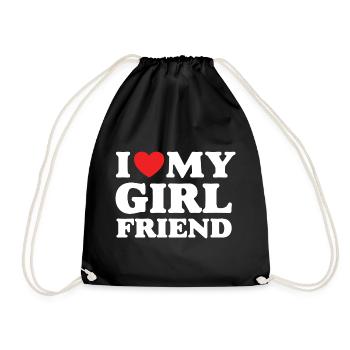 J’aime ma petite amie - Sac de sport léger - noir - Devant