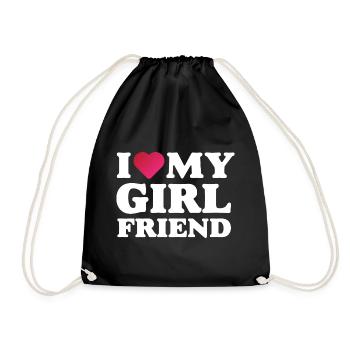 J’aime ma petite amie - Sac de sport léger - noir - Devant