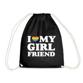 J’aime ma copine - LGBTQ - Sac de sport léger - noir - Devant