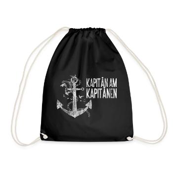 Kapitän am Kapitänen Steuerrad - Turnbeutel - Schwarz - Vorne