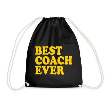 Best coach ever - Drawstring Bag - black - Front