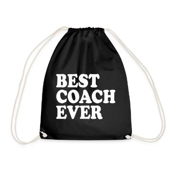 Best coach ever - Drawstring Bag - black - Front