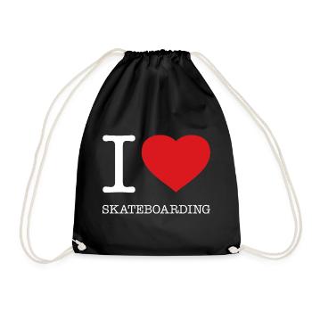 I LOVE SKATEBOARDING - Turnbeutel - Schwarz - Vorne
