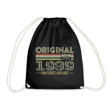 Original 1989 Jahrgang Retro Geburtstag Vintage - Turnbeutel - Schwarz - Vorne
