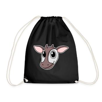 Okapi Forest Giraffe Head Motif Animal - Drawstring Bag - black - Front