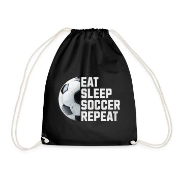 EAT SLEEP SOCCER REPEAT - Turnbeutel - Schwarz - Vorne