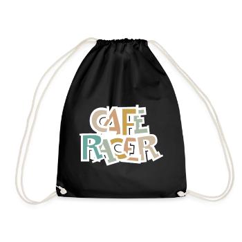 Caferacer retro Motorrad vintage Biker Symbol Logo - Turnbeutel - Schwarz - Vorne